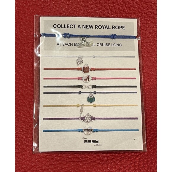 Royal Caribbean  EFFY Rope Bracelet Blue Cruise ship NEW Collectible Souvenir - Picture 1 of 4